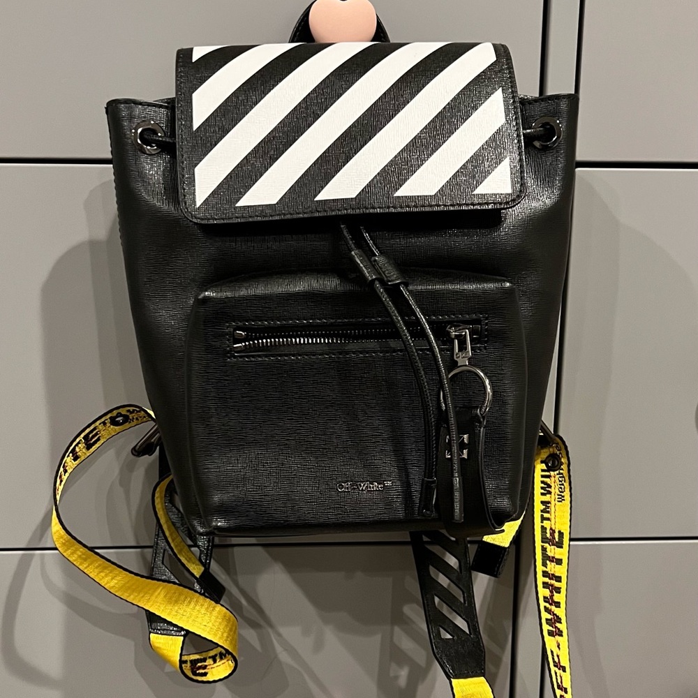 Off-White Black Leather Backpack - image 1